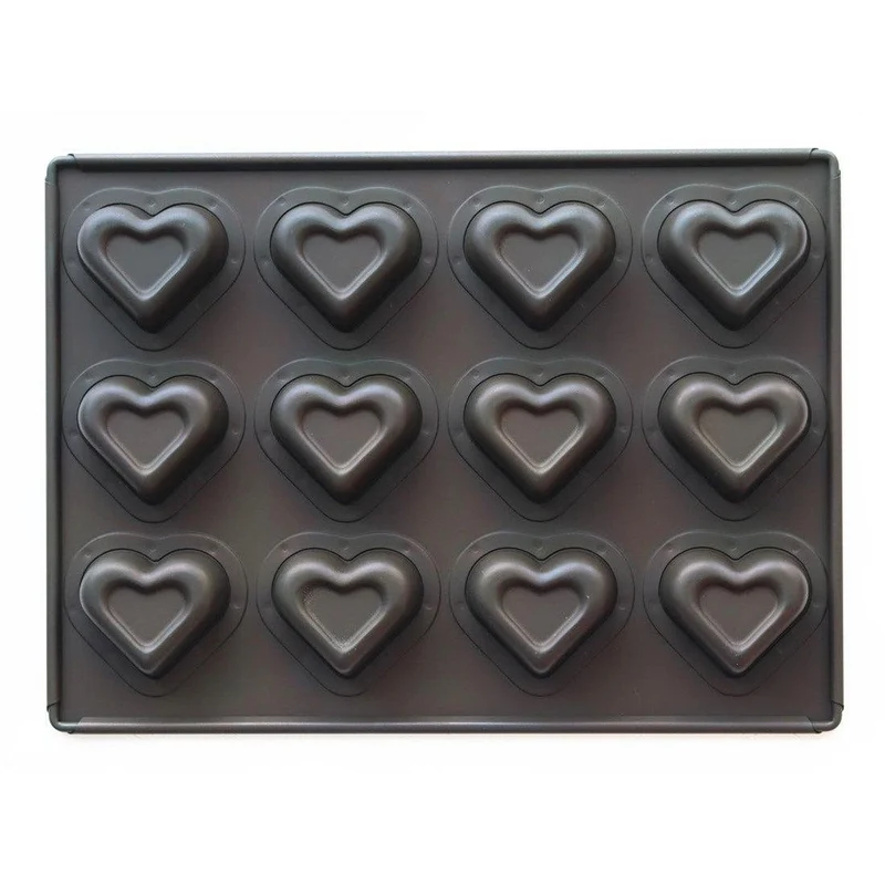 Matsunaga Double-Heart Cake Mold (Teflon-Coated Baking Mold) 12 Wells