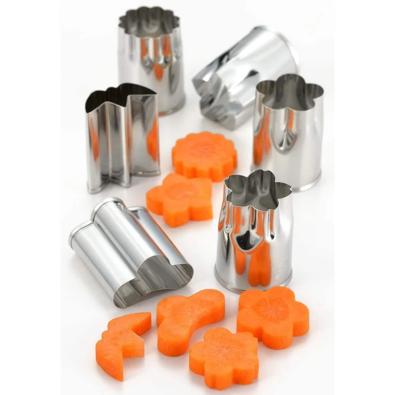 Japanese Decorative Steel Vegetable Cutters With Case (Set of 6)