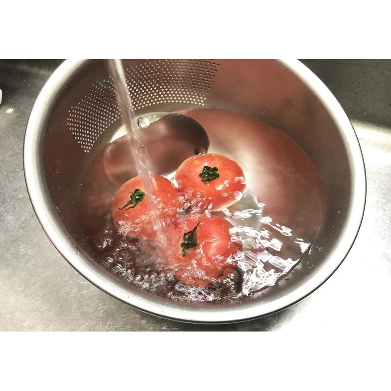 Maruefu Stainless Steel 3-Way Rice Washing Bowl With Strainer