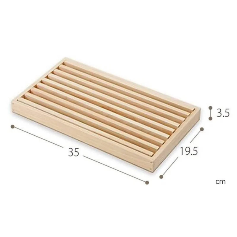 Shimanto Hinoki Cypress Wood Bread Cutting Board with Crumb Tray