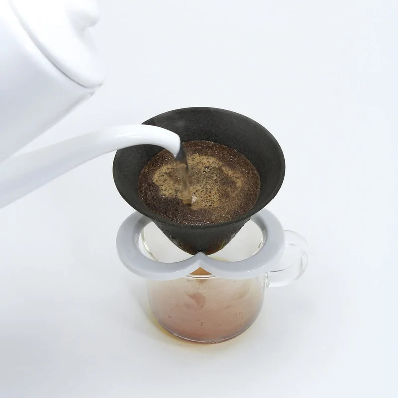 Tsuki Usagi Black & White Ceramic Coffee Dripper Filter Set