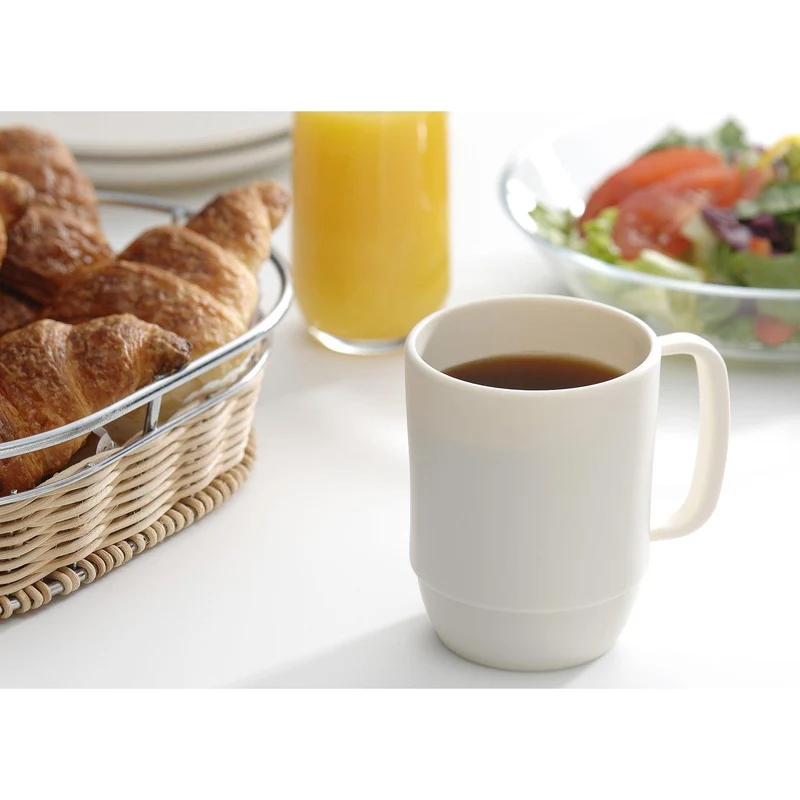 Inomata Microwavable Plastic Coffee Mug Ivory
