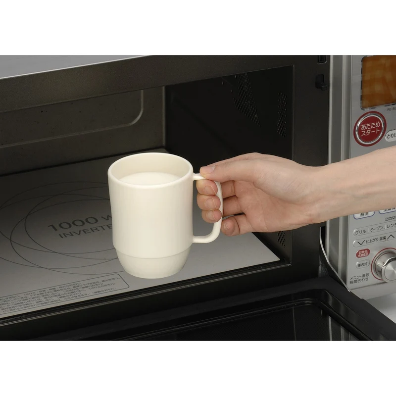 Inomata Microwavable Plastic Coffee Mug Ivory