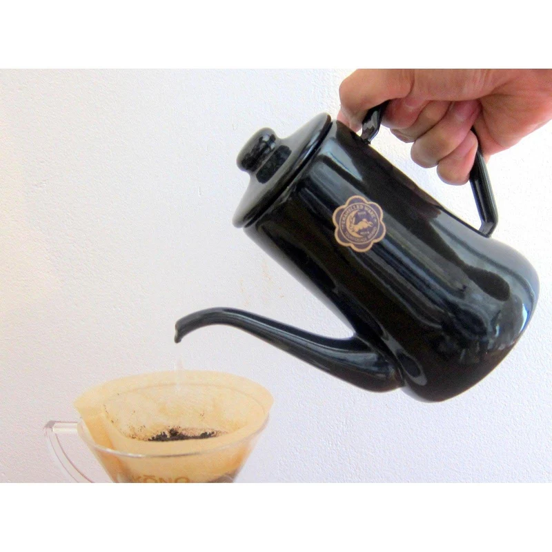 Tsuki Usagi Enamel Drip Coffee Slim Pot Black 0.7L