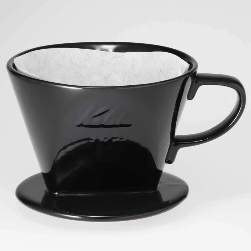 Kalita Ceramic Coffee Dripper Pour-Over Brewer for 2-4 Cups 102 Black