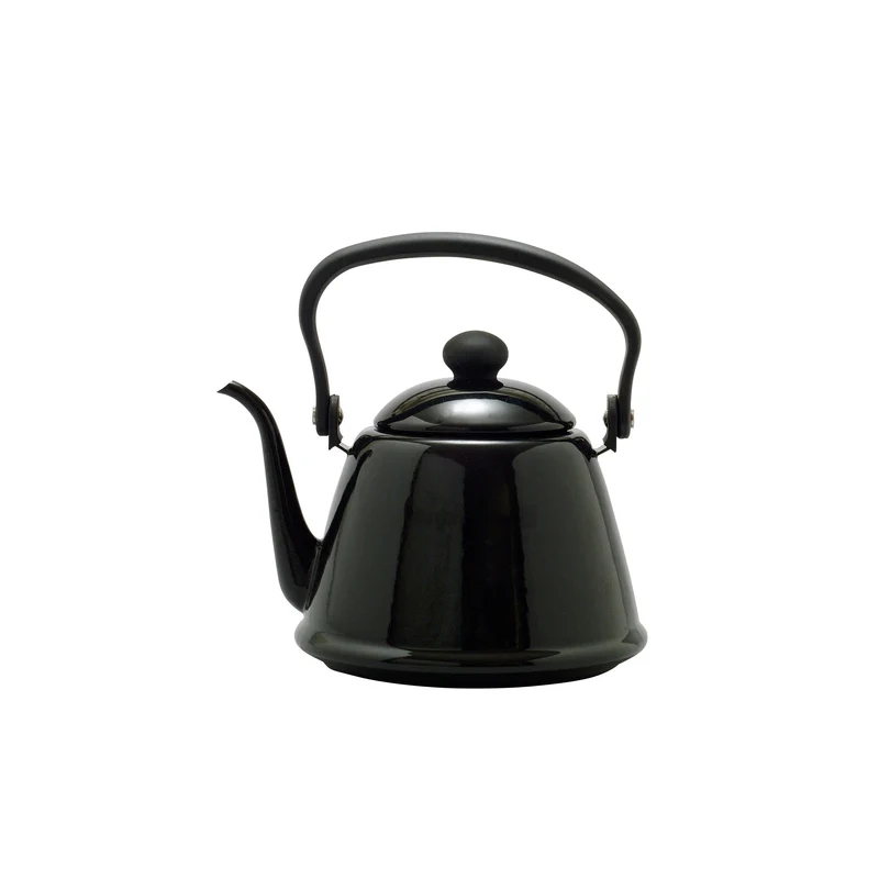 Noda Horo Drip Kettle II Japanese Enamel Gooseneck Kettle Black 2L