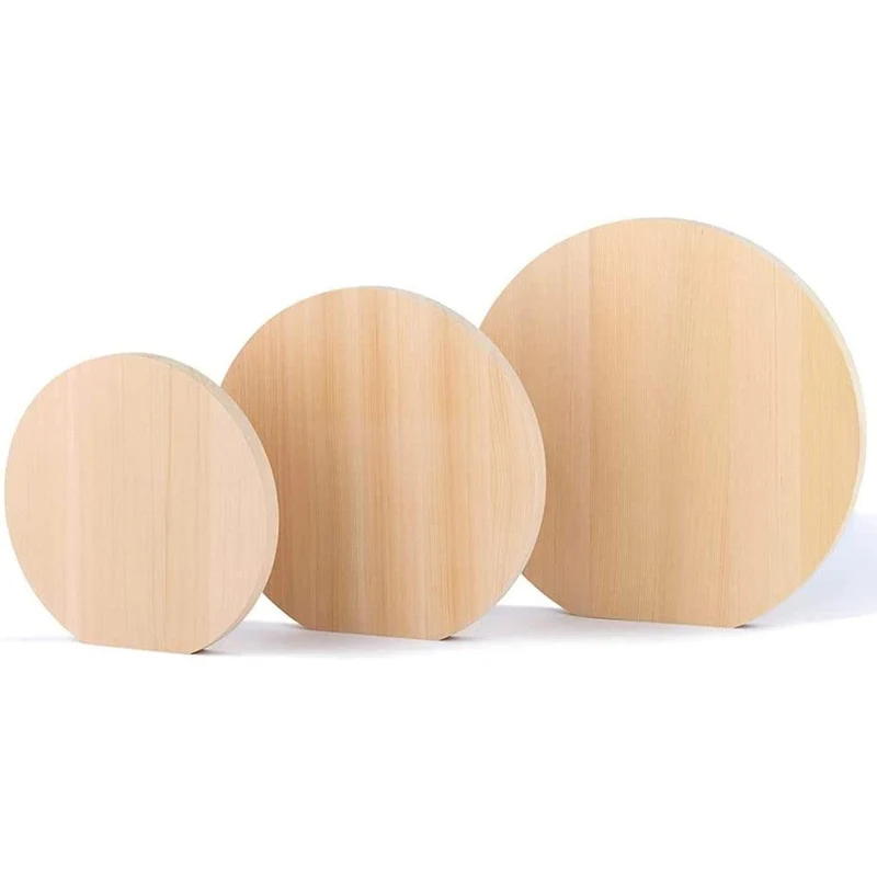 Umezawa Round Hiba Cypress Wood Cutting Board Knife-Friendly