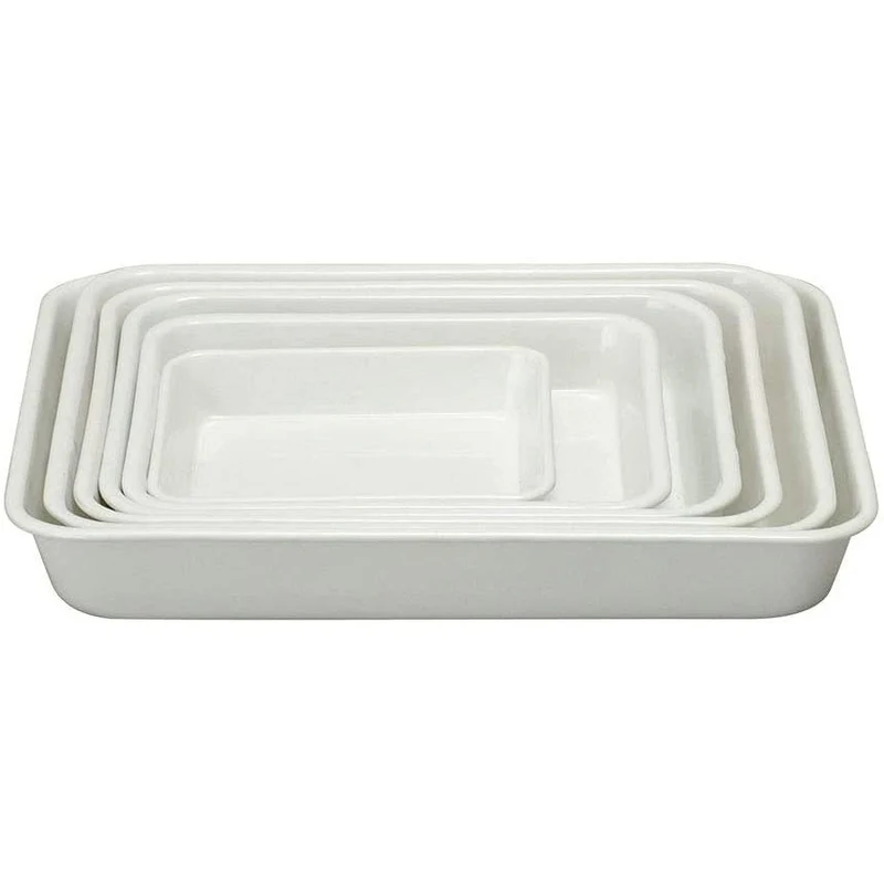 Noda Horo Japan White Enamel Tray Series Minimalist Tray