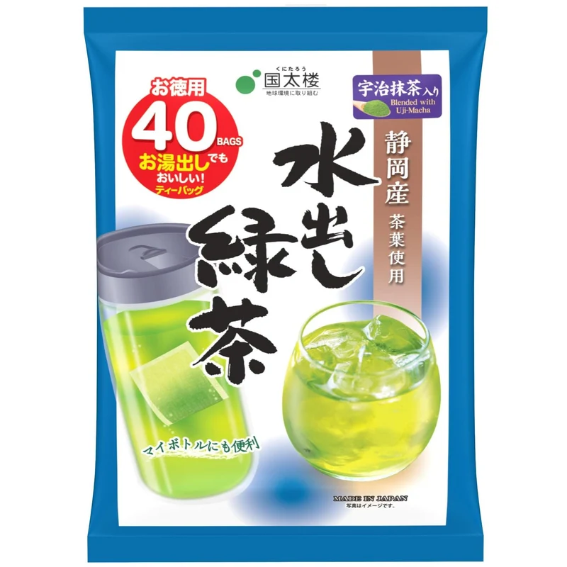 Kunitaro Mizudashi Cold Brew Green Tea with Uji Matcha 40 Tea Bags
