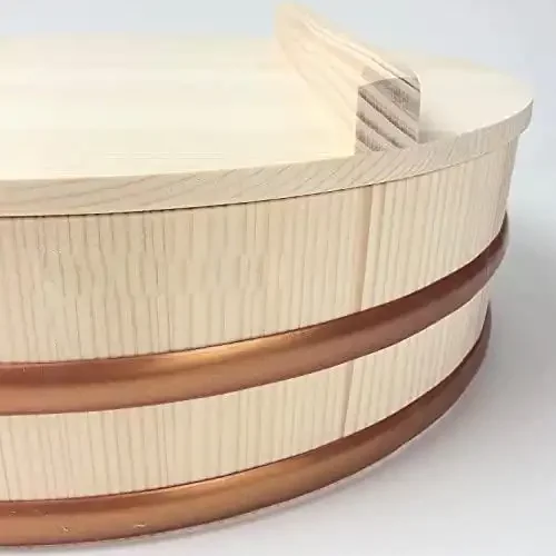 Tachibana Sushi Oke Wooden Hangiri Bowl with Lid 36cm