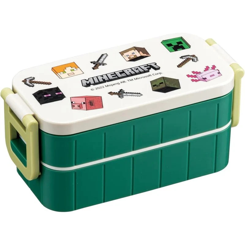 Skater Minecraft Lunch Box 2-Layer 3 Compartment Bento Box 600ml