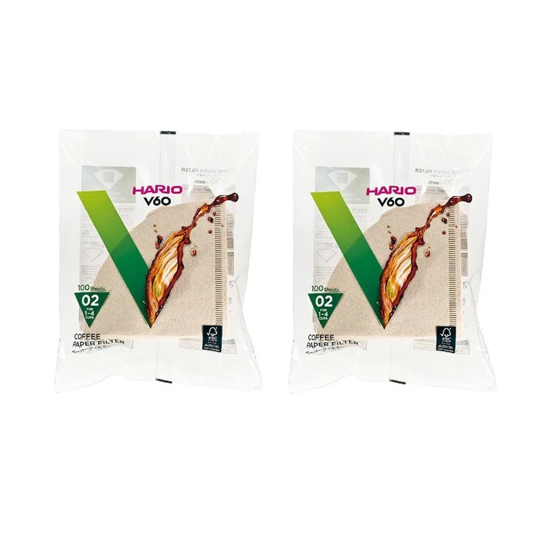 Hario V60 Coffee Filter Paper Size 02 Natural Brown VCF-02-100M