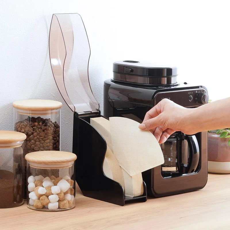 Shimomura Coffee Paper Filter Storage Case Countertop Organizer