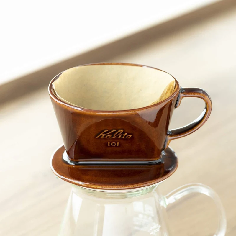 Kalita Ceramic Coffee Dripper 101 Brown Pour-Over Coffee Filter