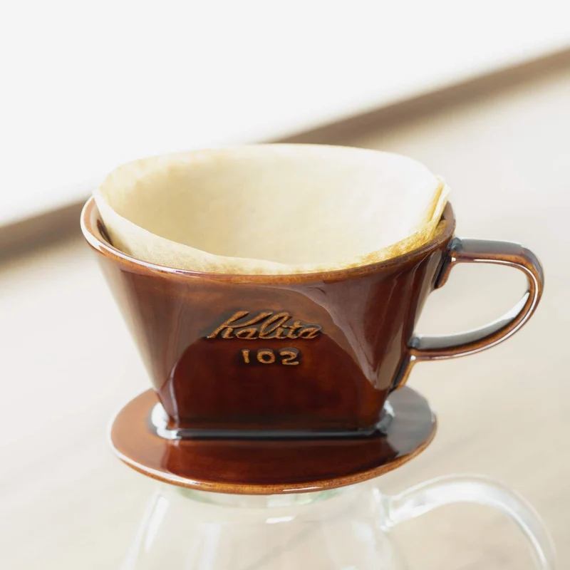 Kalita Ceramic Coffee Dripper 102 Brown Pour-Over Coffee Filter