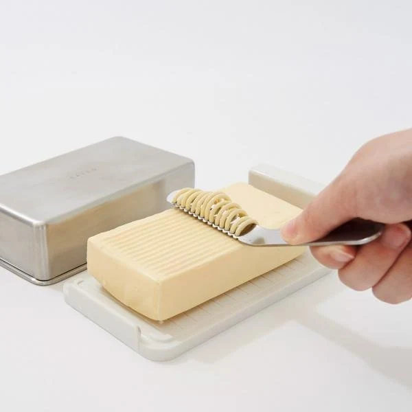 Yoshikawa EAトCO Stylish Stainless Butter Dish AS0043