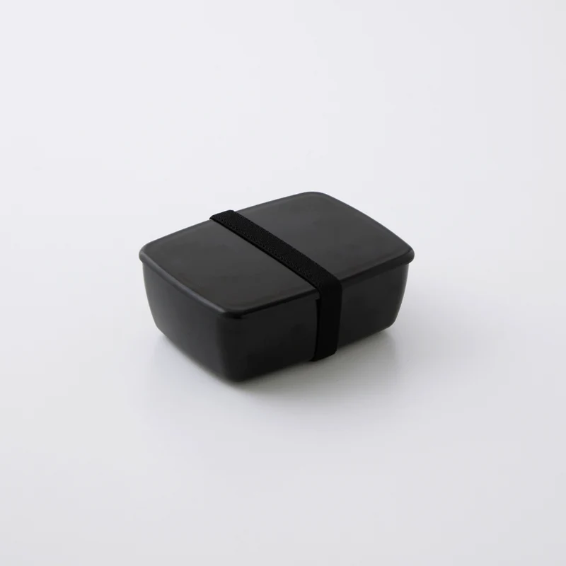 Minimalist Black Microwaveable Bento Lunch Box Big Capacity 600ml