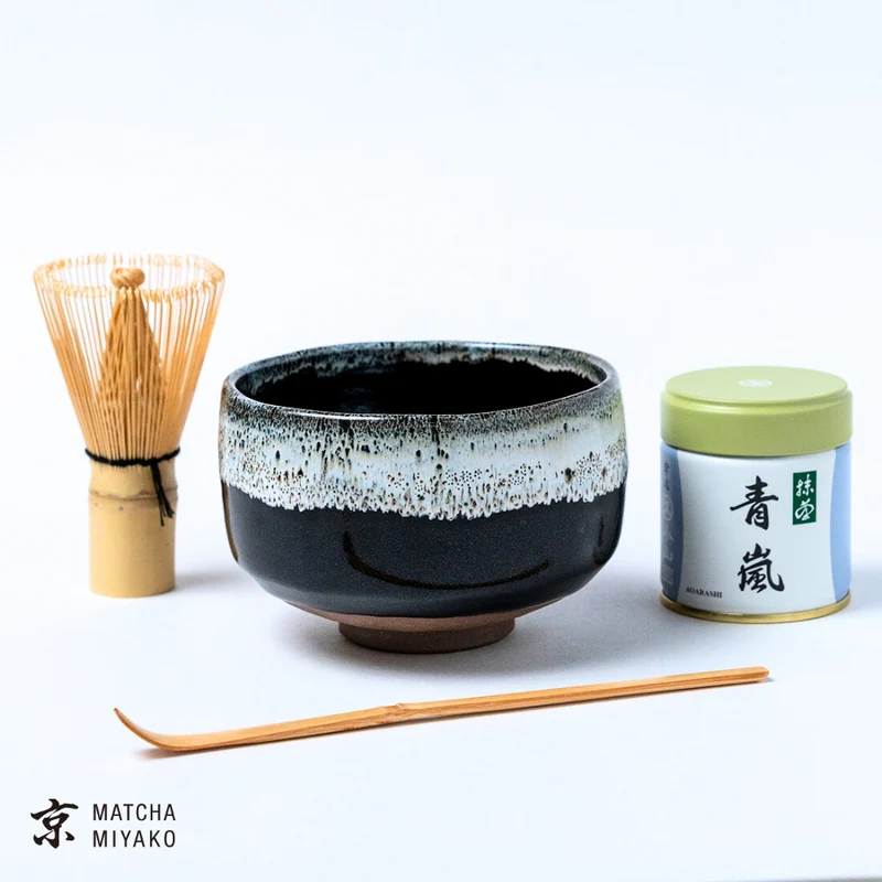 Japanese Matcha Tea Set - Tenmoku satsuma style