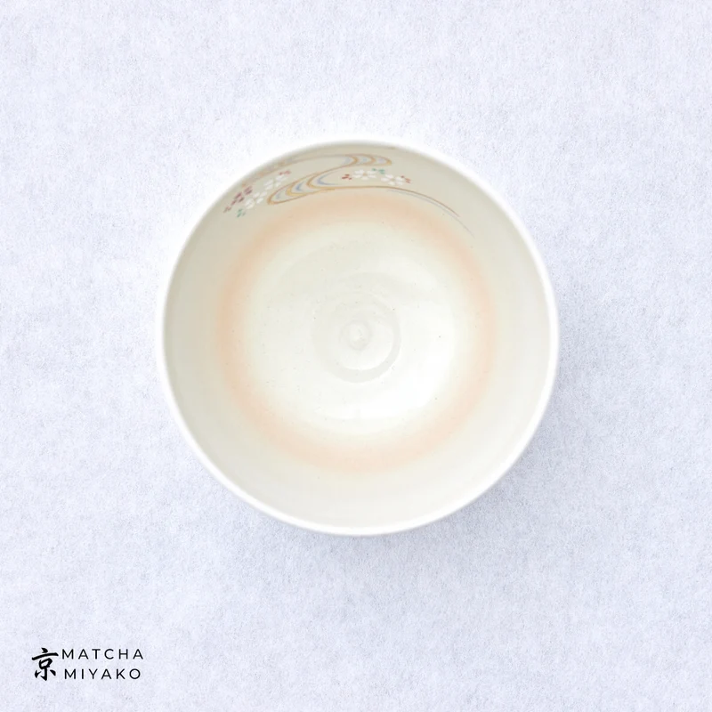 Kiyomizu-yaki Chawan - Japanese Teabowl, Four Seasons pattern