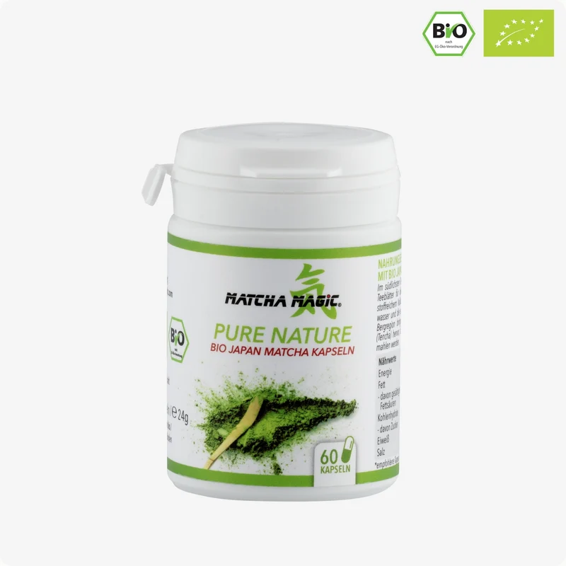 Bio Matcha Kapseln PURE NATURE – (60 Stk.)
