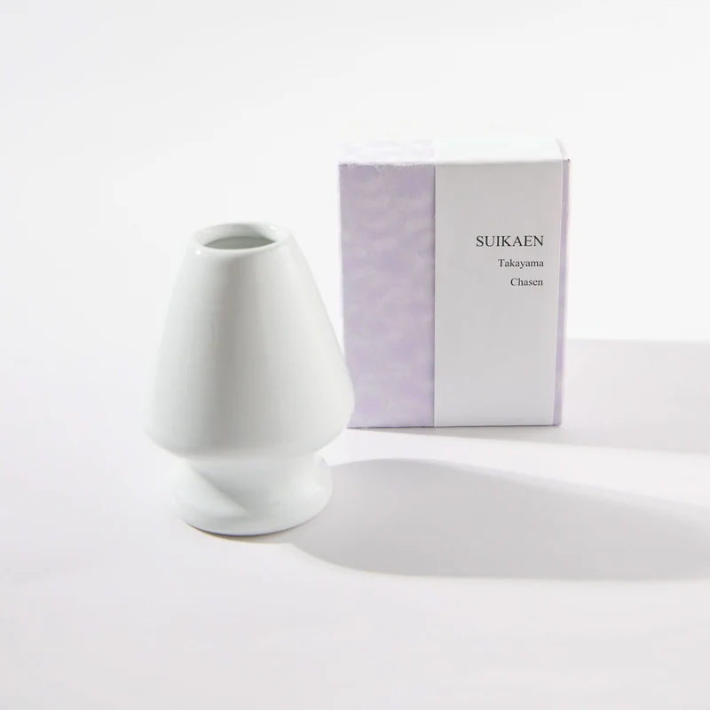 Suikaen White Ceramic Chasen Whisk Stand