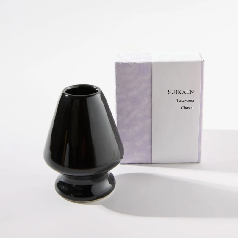 Suikaen Black Ceramic Chasen Whisk Stand
