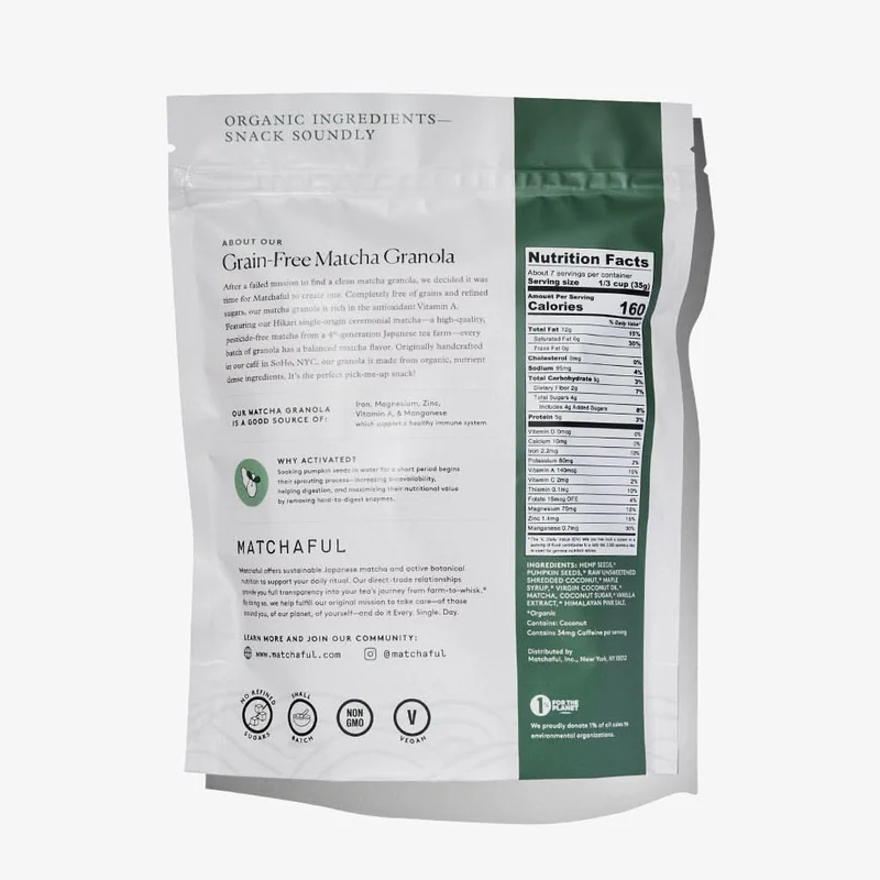 Original Grain-Free Activated Matcha Granola - 8oz