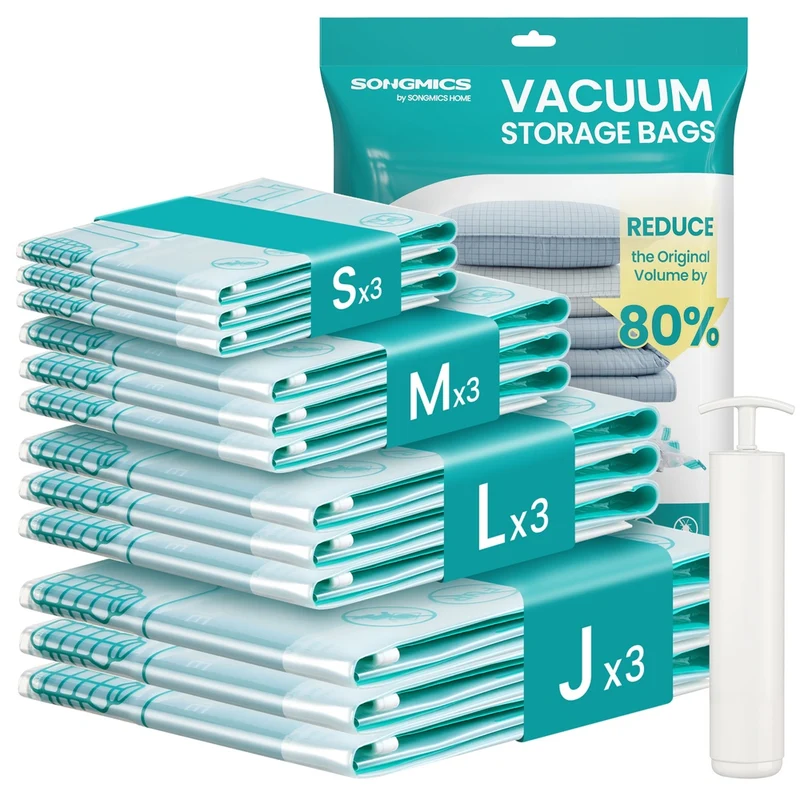 Vakuumbeutel-Set mit Handpumpe für Kleidung und Bettwäsche