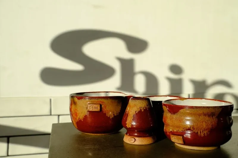 Deep Flambe Red Handcrafted Ceramic Katakuchi Matcha Bowl