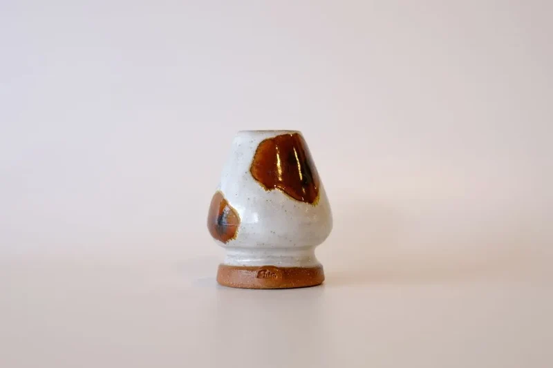 Cow Motif Glaze Handcrafted Ceramic Matcha Tea Whisk Stand