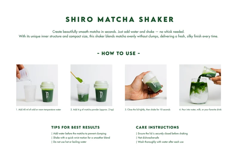 Shiro Matcha Shaker