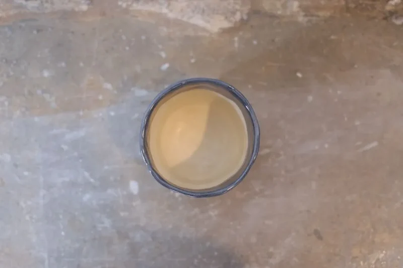 Two-Tone Indigo Handcrafted Ceramic Latte Cup