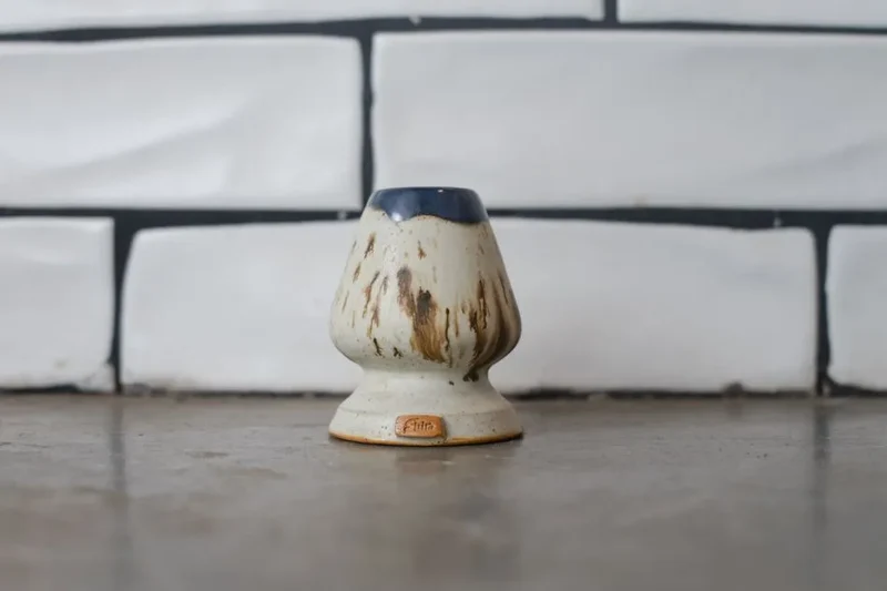 Two-Tone Indigo Handcrafted Ceramic Matcha Tea Whisk Stand
