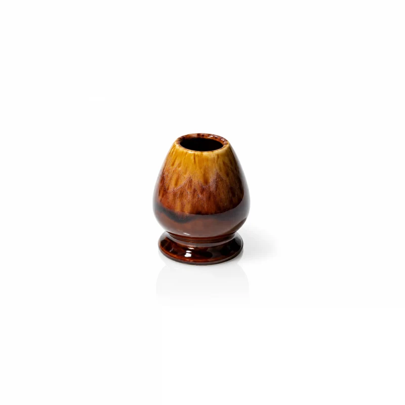 Red & Indigo Glaze Matcha Bowl & Whisk Holder Set