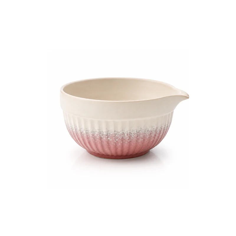 Pink Ombré Ceramic Matcha Bowl & Whisk Holder Set
