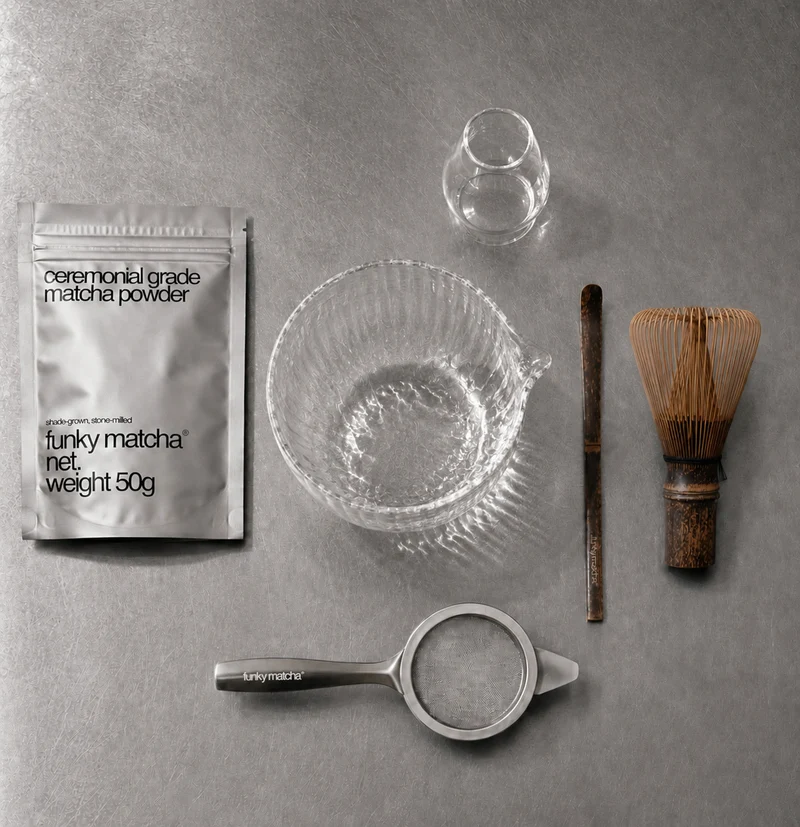 Complete Glass Matcha Gift Set with Ceremonial Matcha