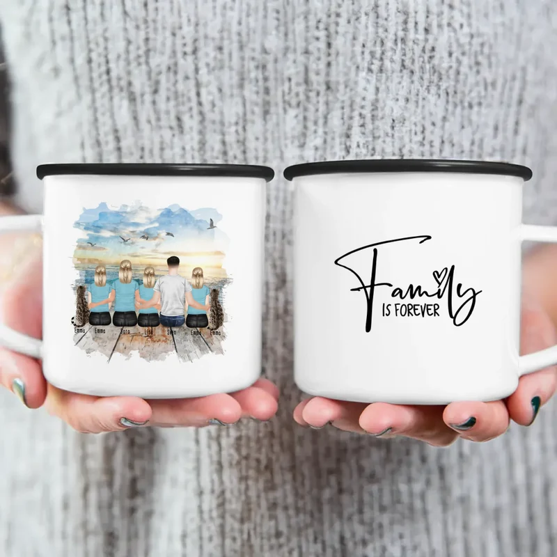 Personalisierte Tasse - "Dieser tolle Papa gehört zu" mit 1-6 Kinderhänden/Namen im 3D-Look