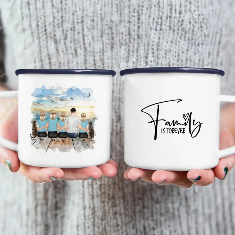 Personalisierte Tasse - "Dieser tolle Papa gehört zu" mit 1-6 Kinderhänden/Namen im 3D-Look