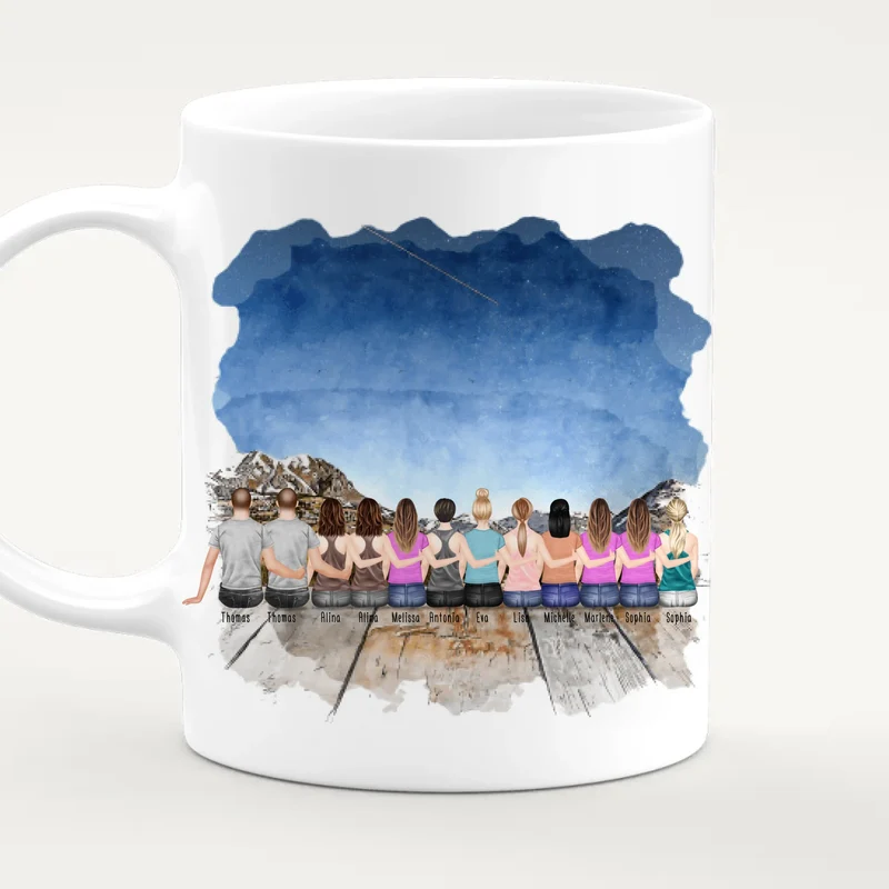 Personalisierte Tasse Kollegen (10 Frauen + 2 Männer) - Abschiedsgeschenk