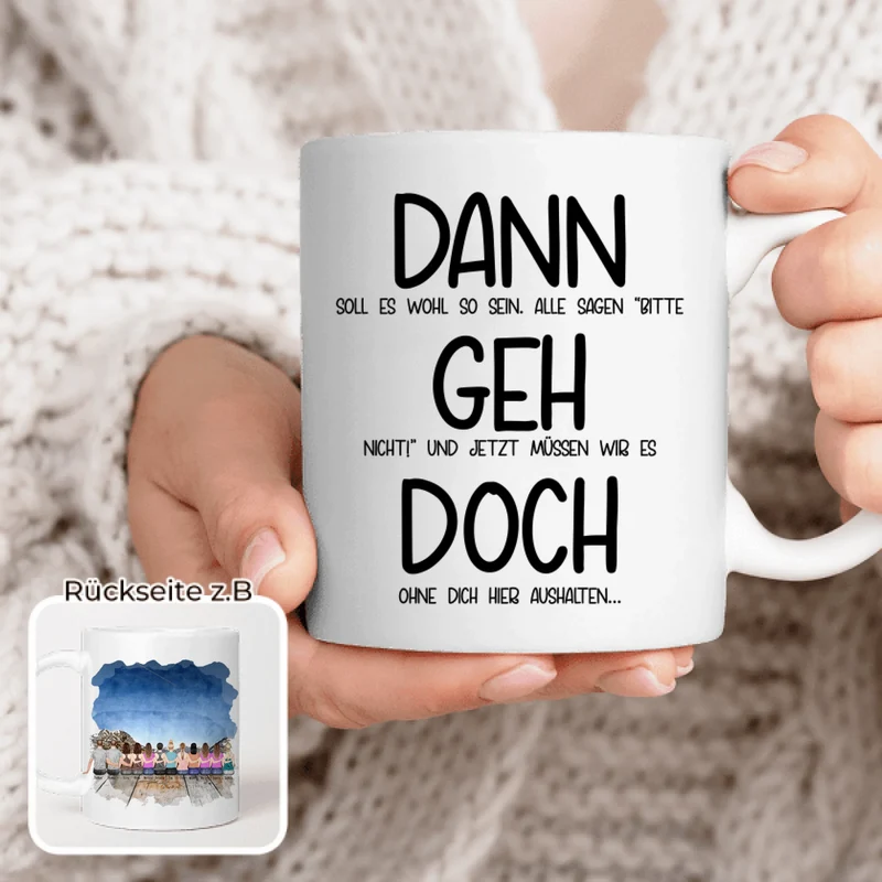 Personalisierte Tasse Kollegen (10 Frauen + 2 Männer) - Abschiedsgeschenk