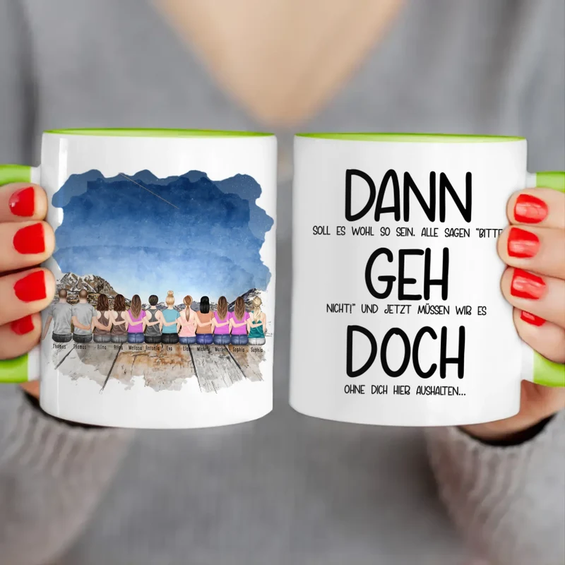 Personalisierte Tasse Kollegen (10 Frauen + 2 Männer) - Abschiedsgeschenk