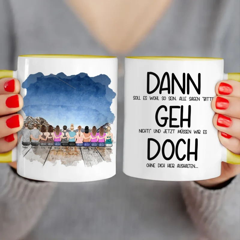 Personalisierte Tasse Kollegen (10 Frauen + 2 Männer) - Abschiedsgeschenk