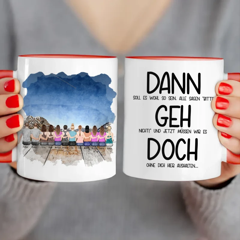 Personalisierte Tasse Kollegen (10 Frauen + 2 Männer) - Abschiedsgeschenk