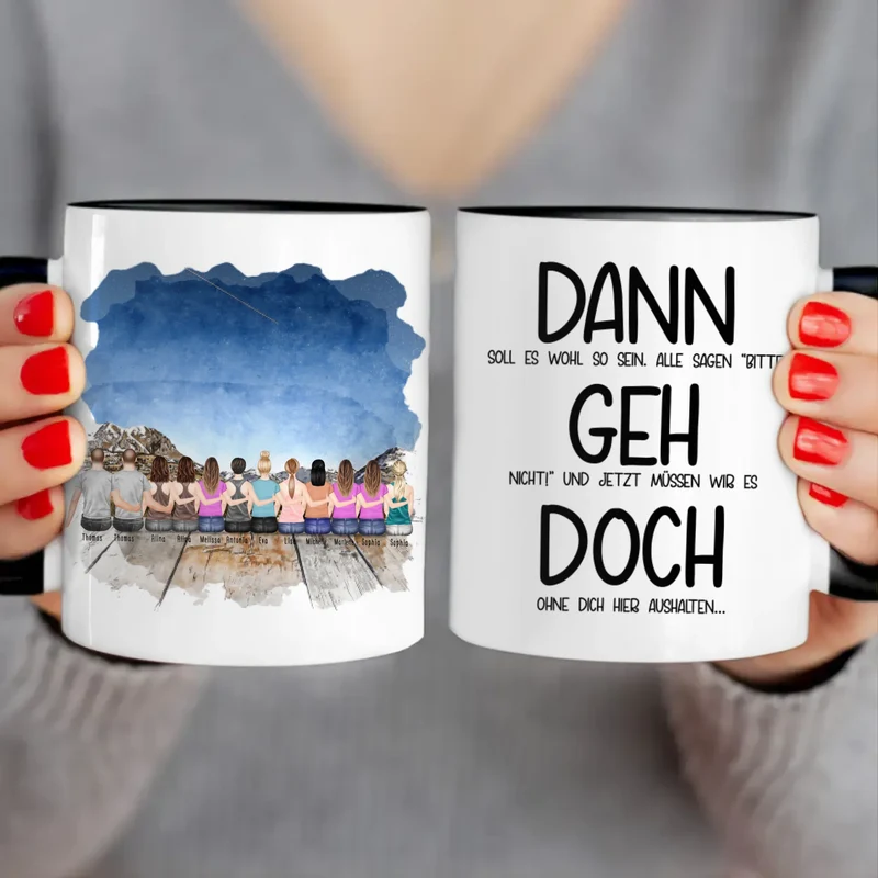Personalisierte Tasse Kollegen (10 Frauen + 2 Männer) - Abschiedsgeschenk