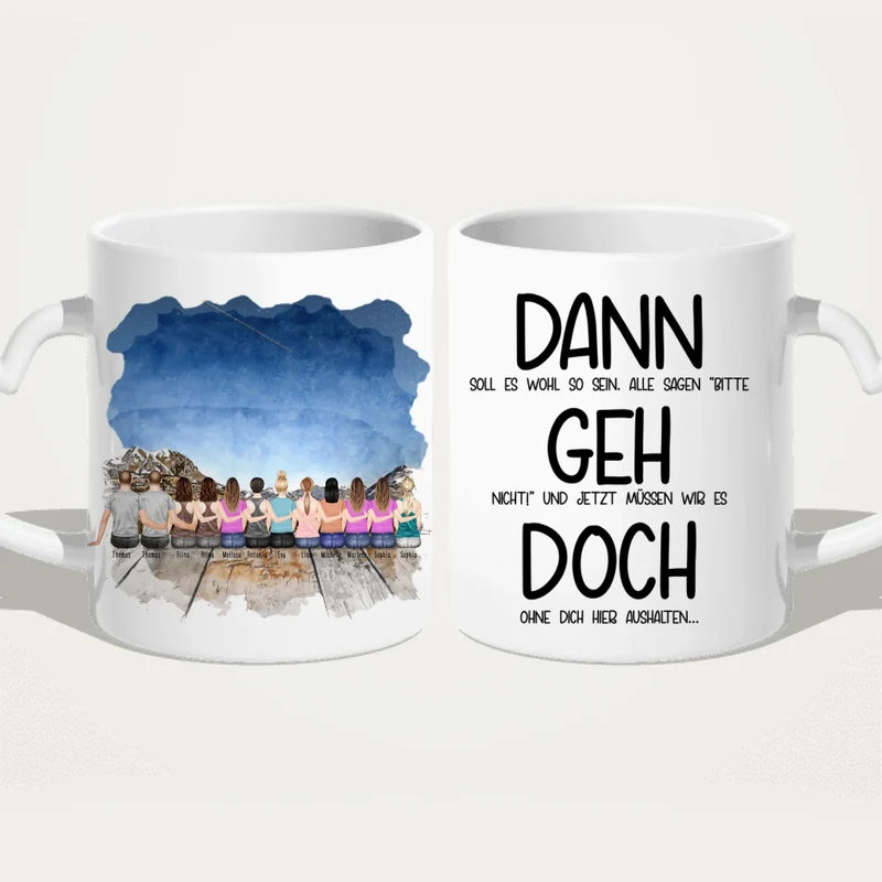 Personalisierte Tasse Kollegen (10 Frauen + 2 Männer) - Abschiedsgeschenk
