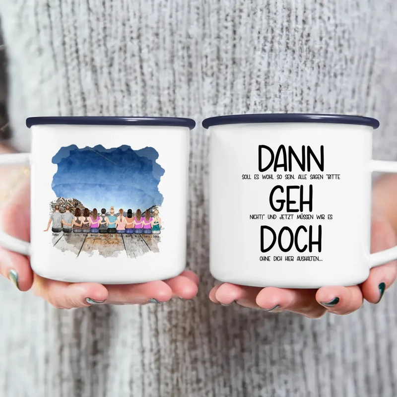 Personalisierte Tasse Kollegen (10 Frauen + 2 Männer) - Abschiedsgeschenk