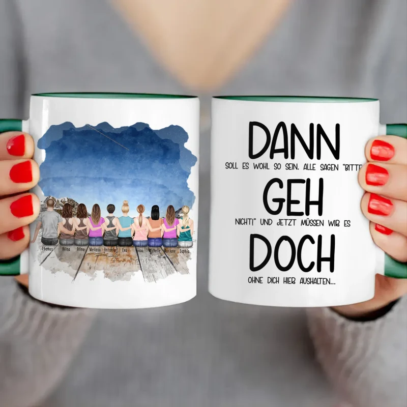 Personalisierte Tasse Kollegen (9 Frauen + 1 Mann) - Abschiedsgeschenk
