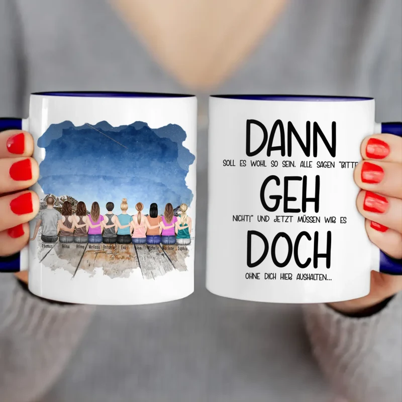 Personalisierte Tasse Kollegen (9 Frauen + 1 Mann) - Abschiedsgeschenk