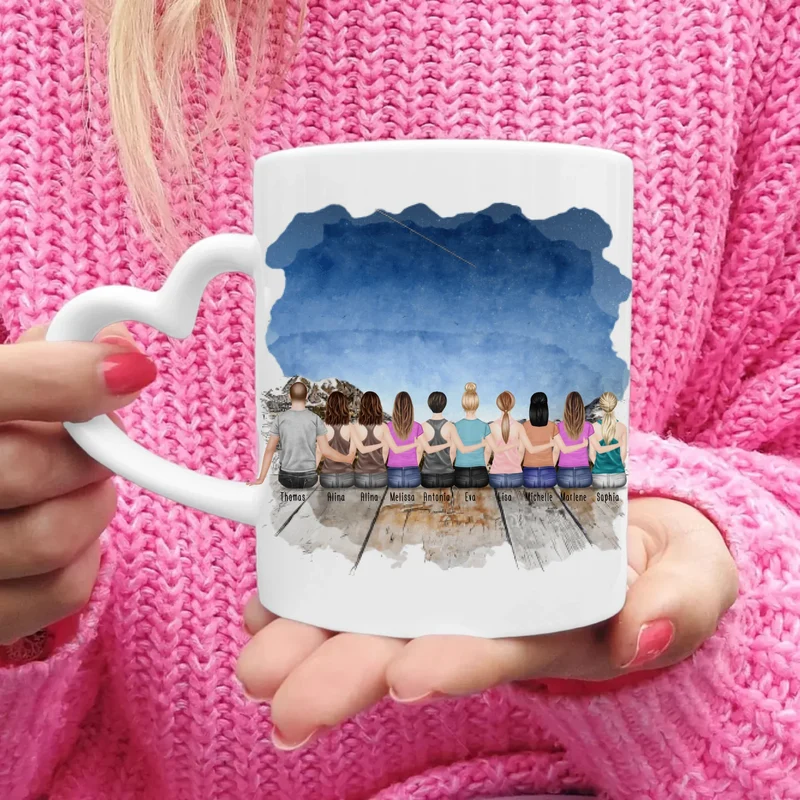 Personalisierte Tasse Kollegen (9 Frauen + 1 Mann) - Abschiedsgeschenk