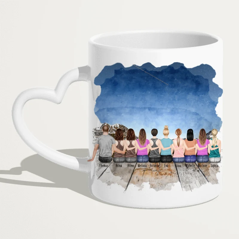 Personalisierte Tasse Kollegen (9 Frauen + 1 Mann) - Abschiedsgeschenk